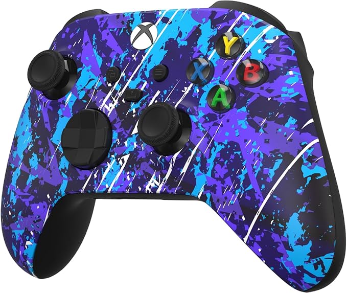 Custom Controllerzz Wireless Controller for Microsoft Xbox Series X/S &amp Xbox One - Custom Soft Touch Feel - Custom Series X/S Controller (X/S Midnight Surge)