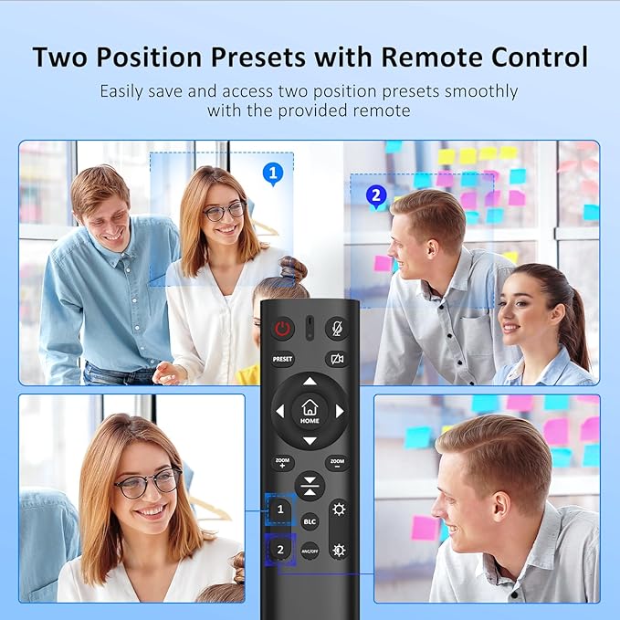 Zoom Certified NexiGo N990 (Gen 2) 4K PTZ Webcam Video Conference Camera System with 5X Digital Zoom Sony_Starvis Sensor Position Preset Dual Stereo Mics 3.5mm Audio Jacks for External Mics