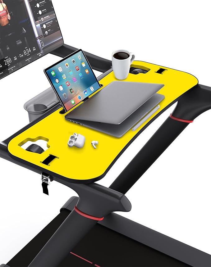 Treadmill Desk Attachment Tread Tray Ergonomic Platform Laptop Holder with Tablet HolderNew Universal Cooling Holes Laptop Stand for Home/Office(Yellow)
