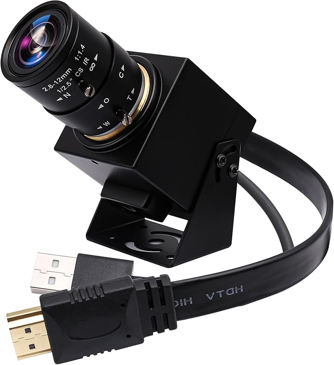 ELP 4K HDMI USB Camera - 2.8-12mm 4X Zoom Webcam With Manual Adjustment for Computer TV Projector Monitor