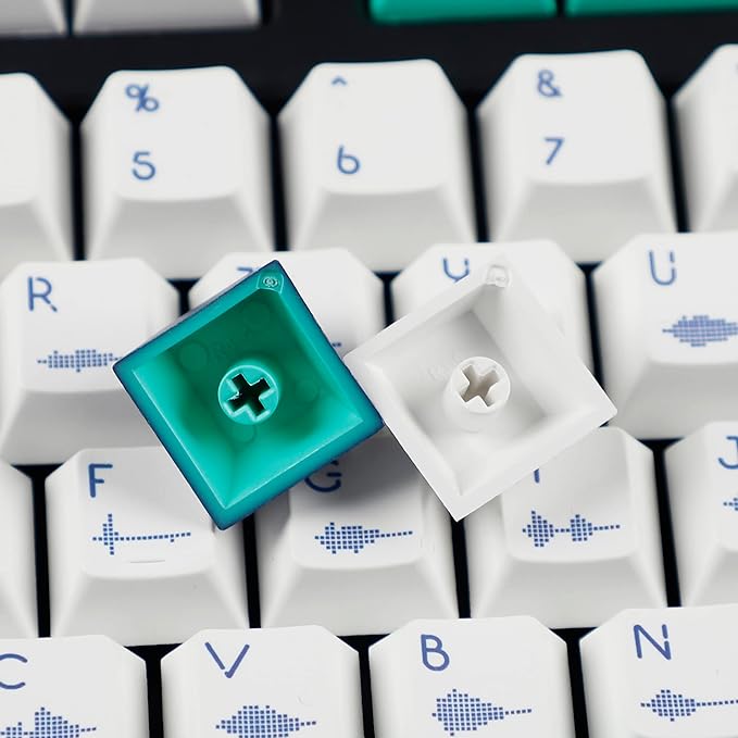 144 Sound Wave Keycaps Dye-Sub Thick PBT Cherry Profile Key caps for TKL 61 64 68 75 87 96 104 108 GMMK MX Mechanical Keyboard