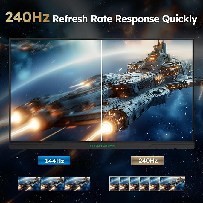 27 Inch 240Hz 1440p Gaming MonitorQHD 2560 x 1440p Fast IPS 1ms GTGAdaptive Sync135% sRGBHDR400Low Blue Light Swivel Tilt Height Pivot Adjustable VESA 100x100HDMI 2.0 DisplayPort 1.4 P2710S