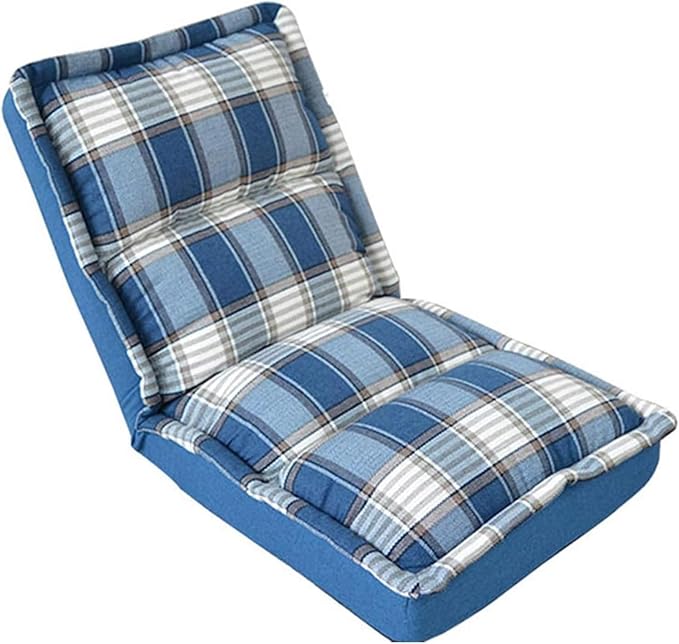 ELEFOCUS Folding Floor Chair 5-Speed Adjustment Foldable Easy to Remove and Wash Bedroom Balcony Reading Backrest Lounge Chair