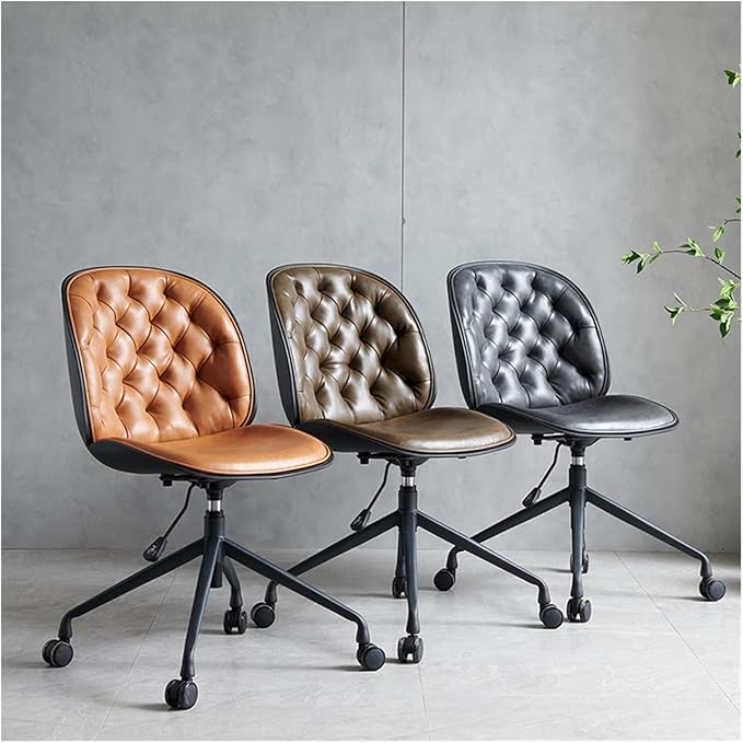 Adjustable Office Computer Chair with Armrest Chair Backrest Computer Chair Rotary Lift Gaming Chair Office Chairs(Light Brown)