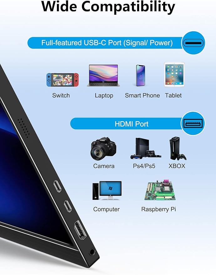 4K Portable Monitor 16 3840x2400 IPS Laptop Screen 1500:1 400 Nits Screen USB C HDMI Computer Gaming Display with Speakers &amp Smart Cover Travel Monitor for PC Phone PS5/4 Xbox Switch