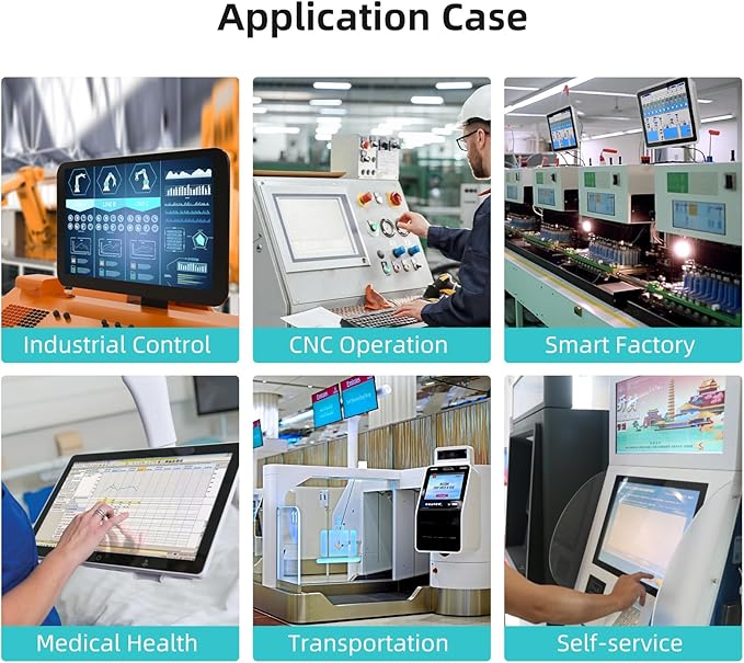 12.1 inch Aluminum Flat Embedded Industrial Touch Screen MonitorHDMI/VGA/DVI Interface Capacitive Touch Screen Monitor10 Points TouchIP 65 Waterproof 1024 x 768 @ 60Hz