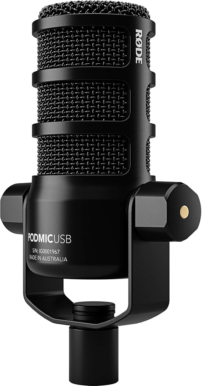 Rode PodMic USB Dynamic Broadcast Microphone with Rode SC27 Pink USB-C to USB-C Cable and StreamEye Adjustable Boom Arm