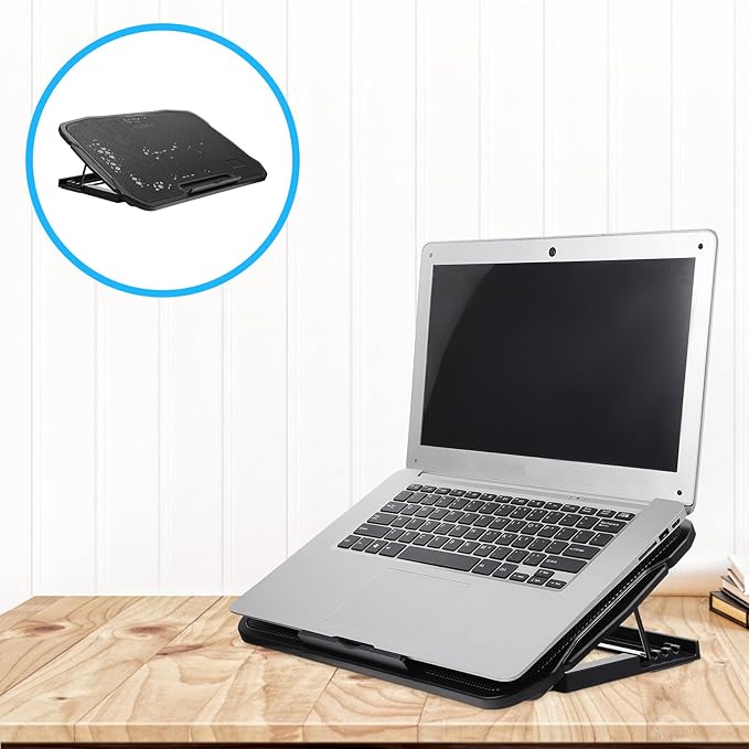 Alipis Multi-Functional Laptop Cooling Rack with USB Fans Adjustable Notebook Cooler Stand for Home and Office Use Portable Computer Radiator Holder Compatible with 15-17 Inch Laptops