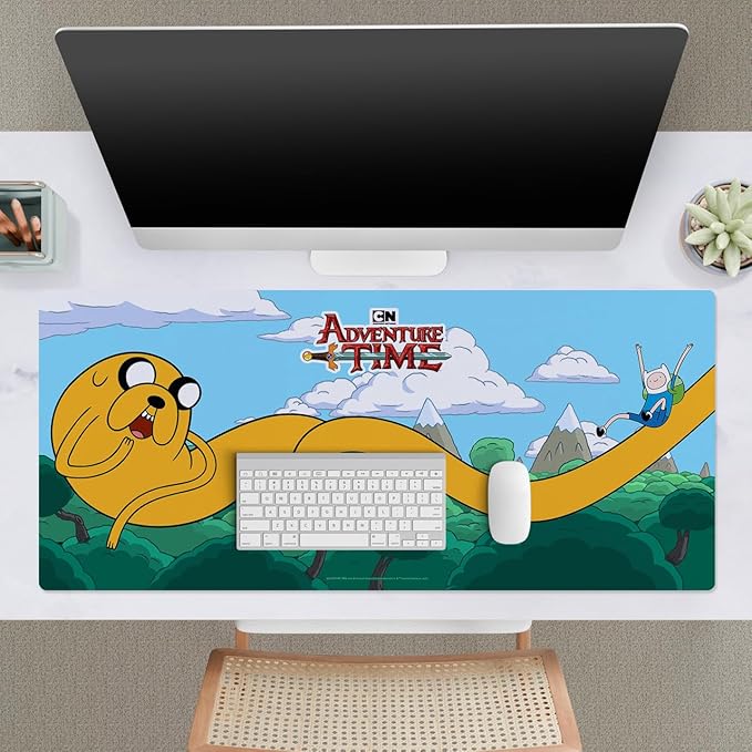 Head Case Designs Officially Licensed Adventure Time Jake and Finn Slide Graphics 37.4 x 15.75 x 0.16 inches (900 x 400 mm) - XL Gaming Office Desk PC Keyboard Mouse Mat Pad