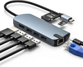 8-in-1 USB C Hub Ethernet Adapter with 4K@60Hz HDMI 100W PD Charging 3X USB 3.0 Ports 1Gbps RJ45 SD/TF Card Reader USB C Adapters Compatible with MacBook Pro/Air iPad Pro and More Laptops