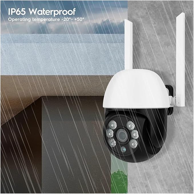 IP Camera P2P 1080P HD WiFi Color Night Vision Auto Tracking Surveillance Webcam Outdoor Security Monitor(UK PlugCamera Add 128G)