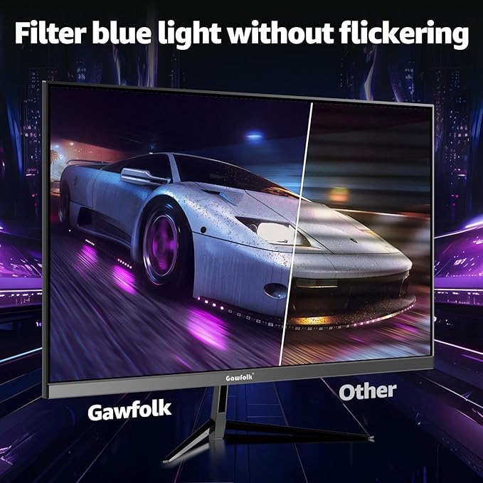 Gawfolk 32 Inch Curved Gaming Monitor 180Hz QHD (2560x1440) 2K Computer Monitor with FreeSync DisplayPort HDMI Wall Mountable Eye Care for Home Office &amp Gaming