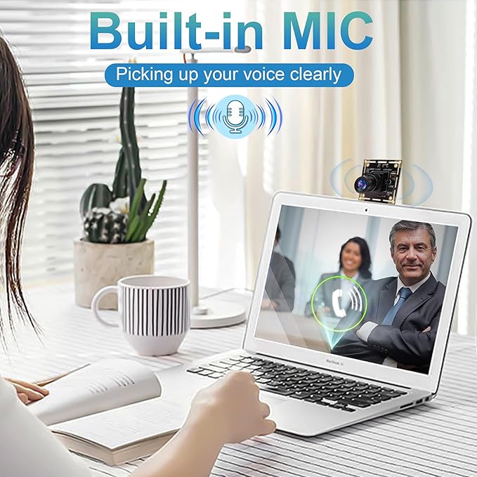 1080P USB Camera Module for Video Conferencing 2MP IMX323 with 170 Degree Fisheye Lens H.264 Format and Low Light Performance for Computer Linux Android Jetson Nano