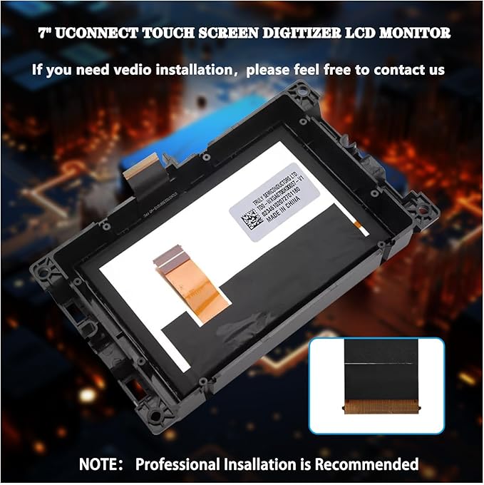 New Replacement 7 Uconnect LCD Display with Bracke LCD Monitor Digitizer Radio Navigation Fit for Jeep Compass 2017-2020 TDO-WXGA0700K00033-V2 TDO-WXGA0700K00057-V1 LMB-K00057BL