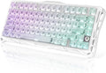 GravaStar Mercury K1 Lite 75% Gaming Keyboard 2.4GHz/BT/Wired Tri-Mode Wireless Keyboard Clear Keycaps Gasket Hot Swappable Mechanical Keyboard Pre-lubed Linear Switches RGB Backlit-Crystal Aurora