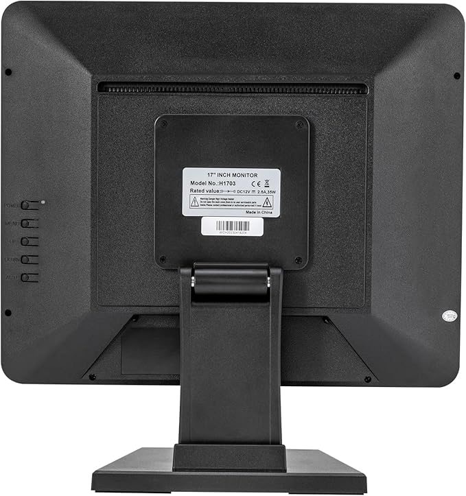 POS Touch Screen Monitor 17 Inch Capacitive Touchscreen Monitor with Multi-Functional &amp Rich Interface Adjustable Foldable Touch PC Display for Shopping Mall Hotel Restaurant Club Post Offices Et