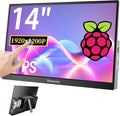 14inch Touchscreen Monitor for Raspberry Pi 5/4B/3B+/3B Screen IPS Display Touch Screen FHD 1920X120060hzBuilt-in Speaker HDMI USB-C Portable Monitor for Laptop Computer Switch PS4/5