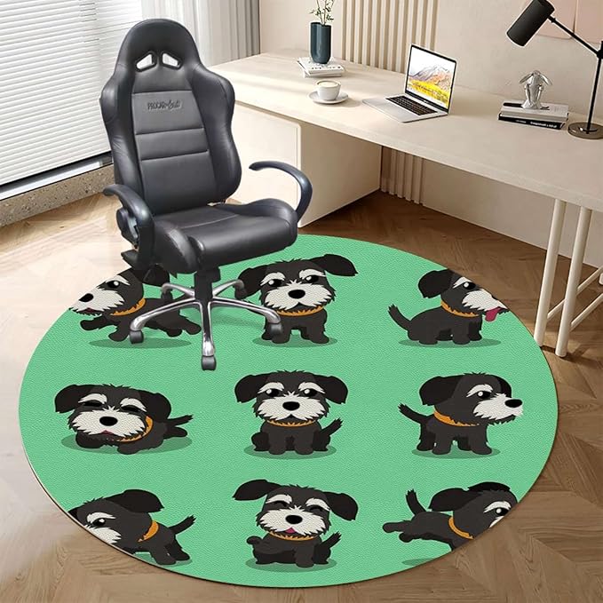 Multicolor PU Leather Computer Gaming Rolling Chair Mat Dogs Studio Shot for Carpet Desk Chair Mat Computer Chair Mat Floor Protector for Office Gaming Room Animals Pattern Diameter 39.4 in