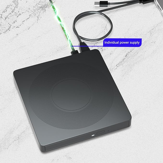 Portable 6 in 1 External Disc Drives USB Writer with Highly Speed Data Transfer for Laptops and Desktops