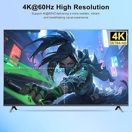 4K HDMI KVM Switch 2 Monitors 2 Computers 4K@60Hz Dual Monitors KVM Switcher 2PC Extended Display for 2 Port Sharing 4 USB 3.0 Hub Keyboard Mouse Hard Drives Printer with 2*USB CablesController