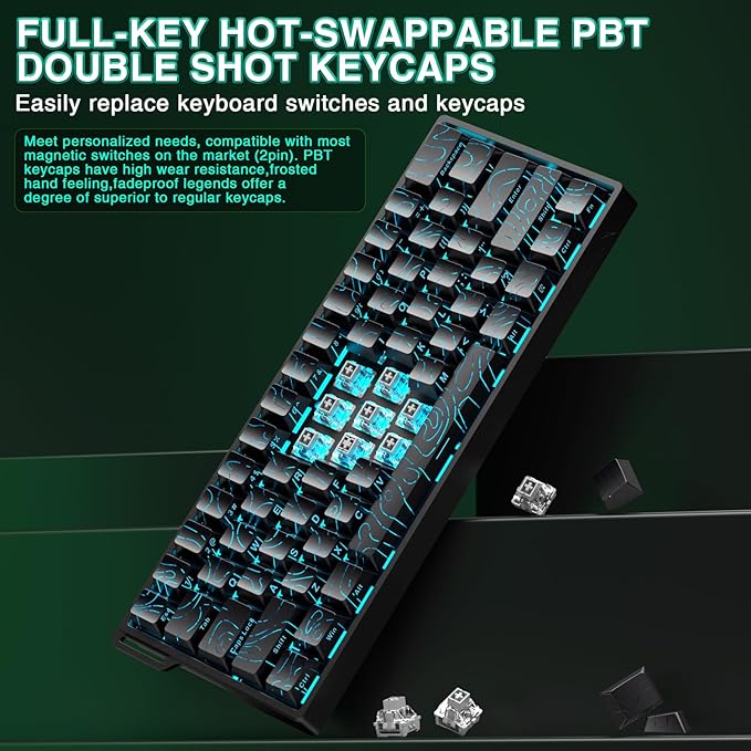 Aula WIN60 HE - 60% Mechanical Gaming Keyboard Wired Hall Effect Magnetic Switch Hot Swappable Adjustable Actuation RT Mode 8000 Hz Polling Rate RGB Keyboard 60 Percent Compact Design for PC