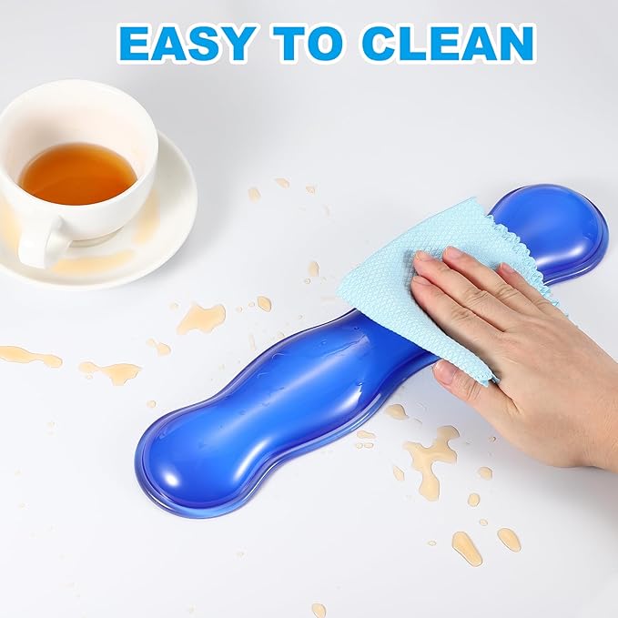 PATIKIL Gel Wrist Rest Ergonomic Silicone Gel Mouse Pad Mouse Wrist Support Cool Touch Cushion for Mouse Computer Laptop Home Office WorkPad Set Blue