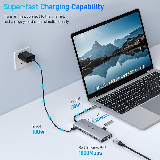 USB C Docking Station 14 in 1 with 2 HDMI 4K + DP 8K 3 Monitors Triple Display for Laptop/MacBook Pro/Air/HP/DELL/Lenovo USB C Hub Dongle Dock with USB 3.0 RJ45100W PD SD/TF Audio/Mic