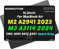 15.3inch Compatible with MacBook Air Retina A2941 2023 M2 EMC 8301 A3114 2024 M3 EMC 8612 EMC 9301 2880 x 1864 LCD Screen Display Replacement Complete Assembly (Space Gray)