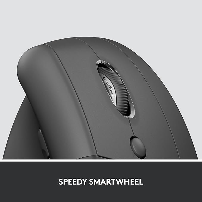 Logitech Lift for Business Vertical Ergonomic Mouse Wireless Bluetooth or Secured Logi Bolt USB Quiet clicks Globally Certified Windows/Mac/Chrome/Linux - Graphite