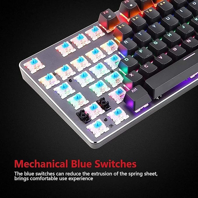 RGB Compact Gaming Keyboard USB Wired 104 Keys Gaming Keyboard LED Backlit Gaming Keyboard for PC Gamer Computer Laptop