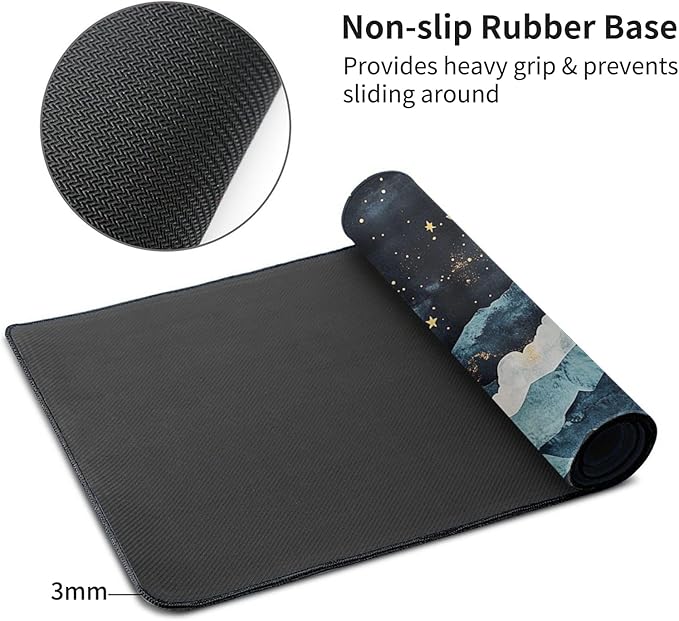 3XL Huge Gaming Mouse Pad Oversized (48x24) - Extra Large XXXXL Mouse Pads for Full Desk Mountain Mousepad with Stitched Edges Non-Slip Rubber Base Desk Mat for Laptop Computer &amp PC