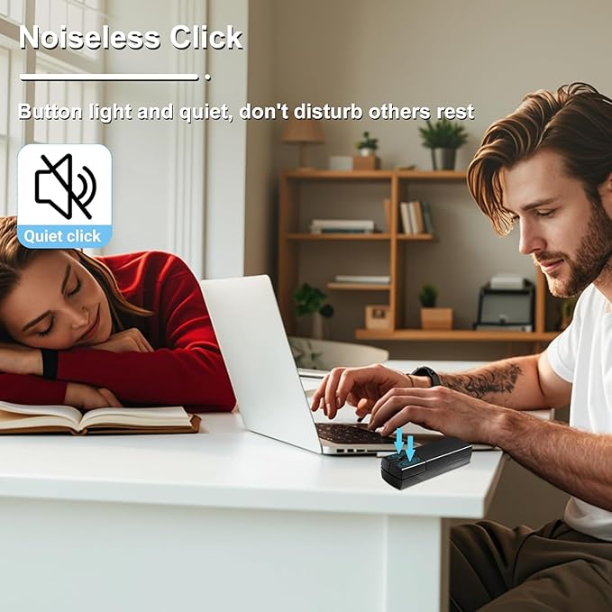 Wireless Mouse Mini Bluetooth 5.1/5.0 &amp 2.4Ghz Tri Mode MiceSmall Silent Portable Compact Finger Mice Cute Tiny Travel USB Mouse for MacBook Chromebook PC Laptop Computer Tablet Office School Gi