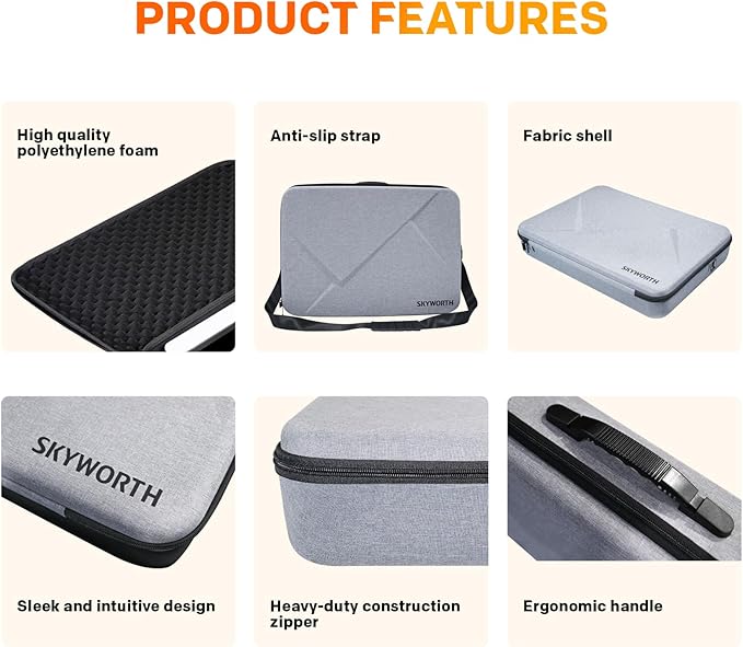 Skyworth Case for 24-Inch Portable Display with Shoulder Strap Handle Business Travel Bag for Transport Storage LCD Screens Monitors and Display (Grey)