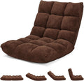 14-Position Lazy Sofa with Soft Coral Fleece Folding Gaming Chair Couch Recliner Floor Seat for Reading Meditating Yoga Gaming