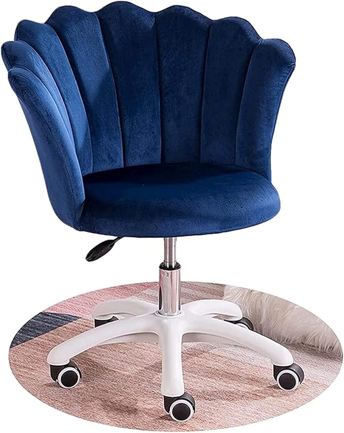 Office Velvet Swivel Chair Office Chair Ergonomic Office Chair Petal Wrap Design Computer Chair Gaming Gaming Chair Chair (Color:Dark Blue)