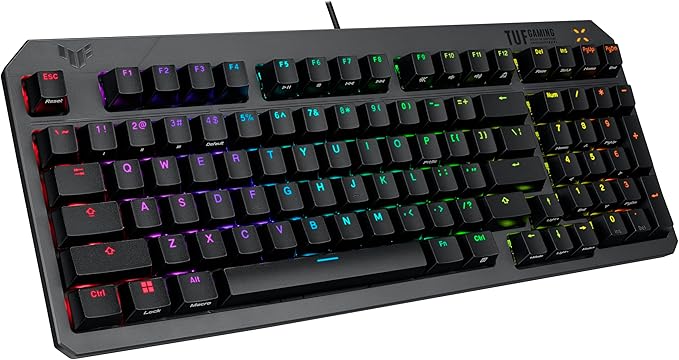 ASUS TUF Gaming K3 Gen II Wired USB Gaming Keyboard – 97-Key Compact Layout Optical-Mechanical Red (Linear) Switches PBT Keycaps Detachable Top Plate IP57 Waterproofing PC/Mac Support - Black