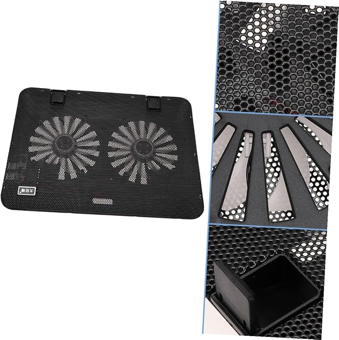 Alipis 6-inch Adjustable Speed Notebook Cooling Stand with Large Fan Laptop Holder Heat Dissipation Support for Gaming and Office Use Black