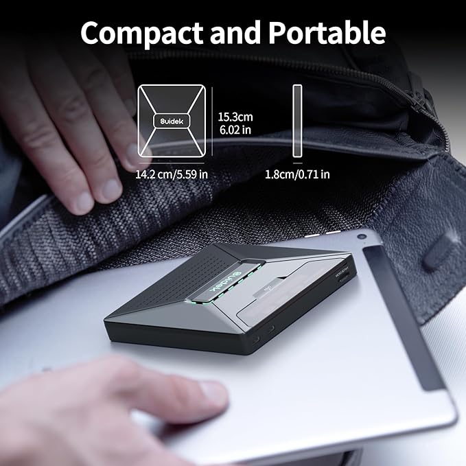 CD DVD Drive External Portable CD DVD Driver +/-RW Burner with 2.5 SATASD Card Reader and USB A Type C 2.0 Hub Compatible with Laptop PC