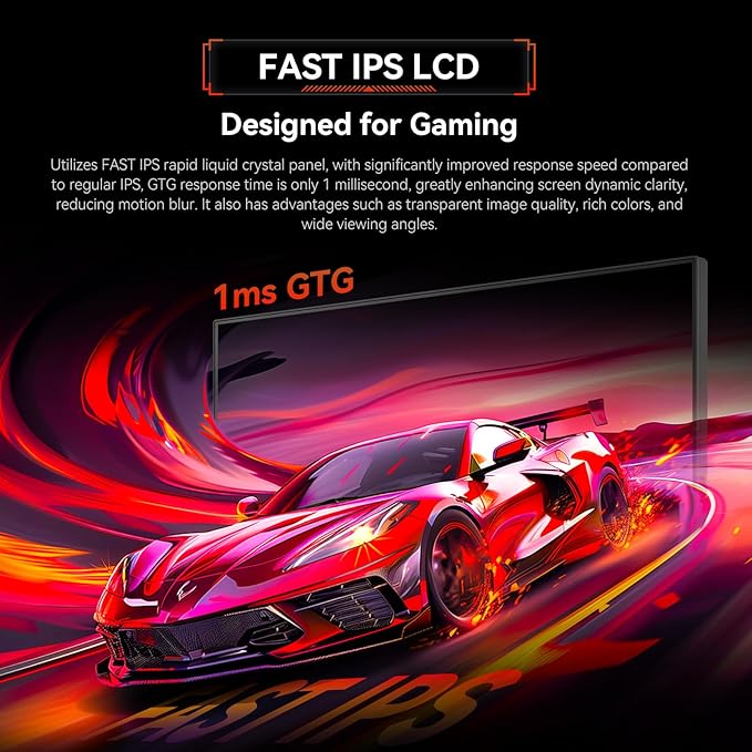 TITAN ARMY 24.5 Inch 240Hz 1440p Gaming MonitorQHD 2560 x 1440p Fast IPS 1ms GTGAdaptive Sync126% sRGBHDR10Low Blue Light VESA 100x100HDMI 2.0 DisplayPort 1.4 Vertical Gaming Monitor P2510S