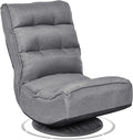 Giantex 360 Degree Swivel Gaming Chair 6 Position Adjustable Folding Floor Chair 300lb Spring Support Comfortable Padded Backrest Lazy Sofa Chair Game Rocker for Teens Adults