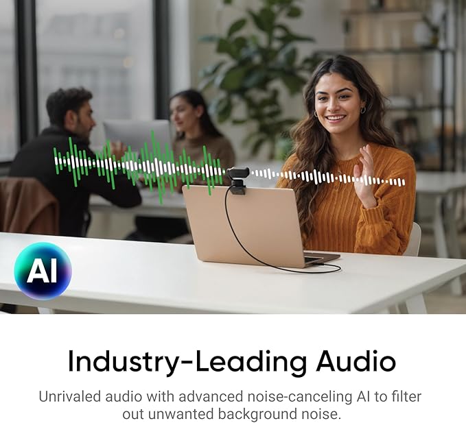 Insta360 Link 2 - PTZ 4K Webcam for PC/Mac 1/2 Sensor AI Tracking HDR AI Noise-Canceling Mic Gesture Control for Streaming Video Calls Gaming Works with Zoom Teams Twitch