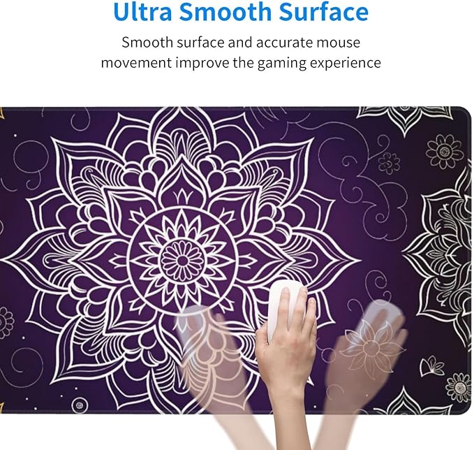 Floral Mandala Boho Desk Cover MatExtended Large Mouse PadComputer Laptop Mat Desk Decor for Office Game Home 30x16 Inch