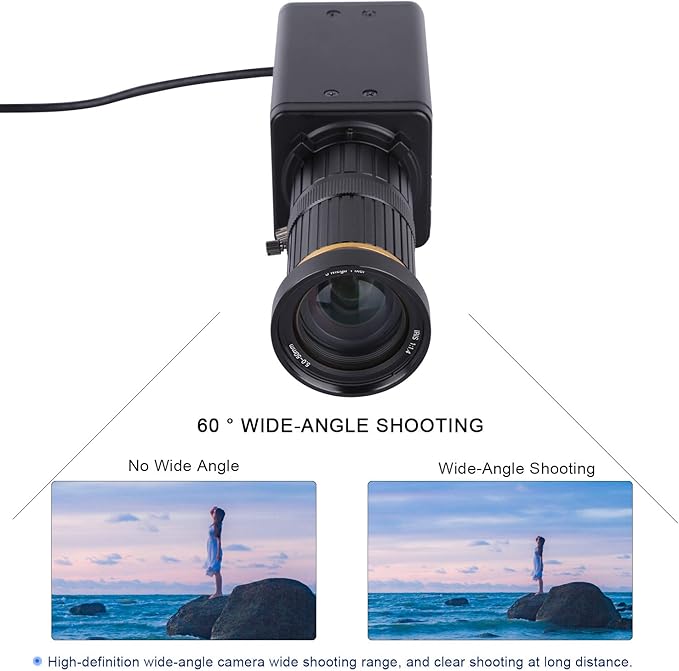 4K HD Camera Computer Camera Webcam 8 Pixels 10X Optical Zoom 60 Degree Wide Angle Manual Focus Auto Exposure Compensation with Microphone Tod USB Plug &amp Play for Video Conference Online