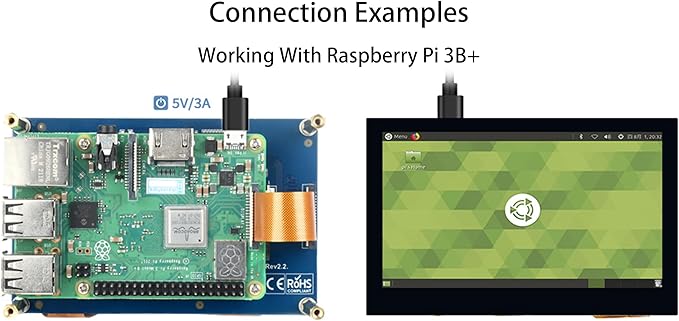 waveshare 4.3 inch DSI LCD Display for Raspberry Pi 4B/3B+/3A+/3B/2B/B+/A+/Compute Module 3+/3/4 800×480 Touchscreen Capacitive IPS Screen Monitor Support Raspbian/Ubuntu/Kali /WIN10 IoT/Retropie