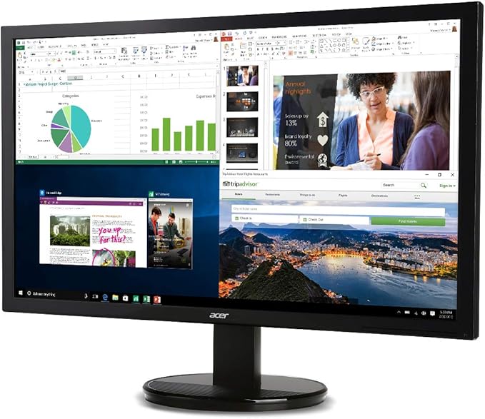 acer K202HQL Abi 19.5 HD (1366 x 768) NTSC 72% Color Gamut Tilt VESA Compatible Monitor for Work or Home | 1 x HDMI &amp VGA Port Black