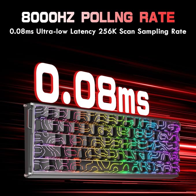 ATTACK SHARK X68MAX HE 60% Wired Magnetic Switch KeyboardFull Aluminum CNC0.005mm RT Accuracy8KHz Rapid Trigger Mechanical Gaming KeyboardAdjustable ActuationRGB Coiled Cable for FPS GamesBlack