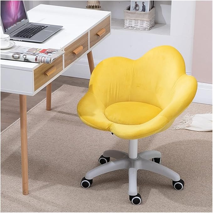 Adjustable Office Computer Chair with Armrest Small Apartment Computer Chair for Student Dormitory Study Makeup Chairs Home Rotating Writing Office Chair(Rose red)
