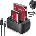 ORICO Hard Drive Docking Station Dual Bay USB 3.0 to SATA with Duplicator/Offline Clone Function External Hard Drive Dock for 2.5''/3.5'' HDD SSD Max Up to 44TB Support UASP Plug&ampPlay-DD-C