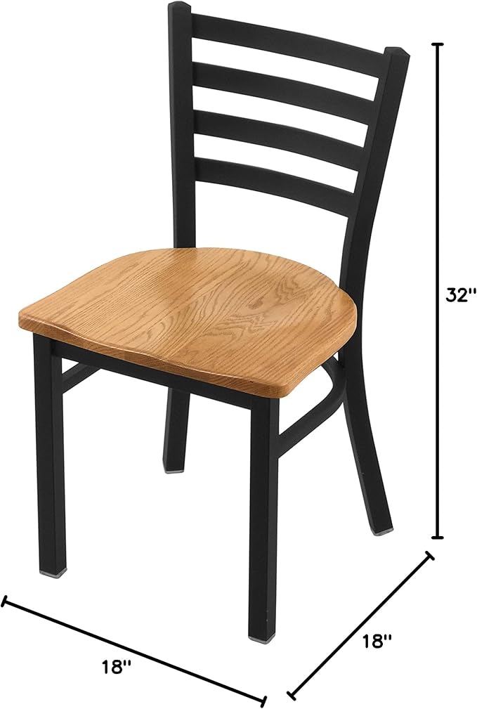 HBS 400 Jackie 18 Chair with Black Wrinkle Finish and Medium Oak Seat