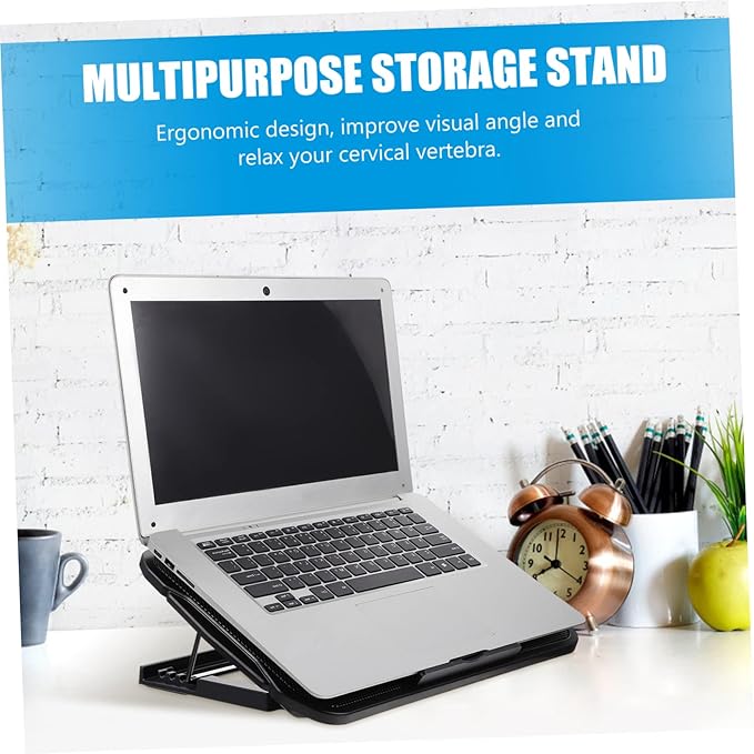 DOITOOL Laptop Cooler Stand Riser Heat Dissipation Rack for Laptop Double USB Ports Sturdy and Portable
